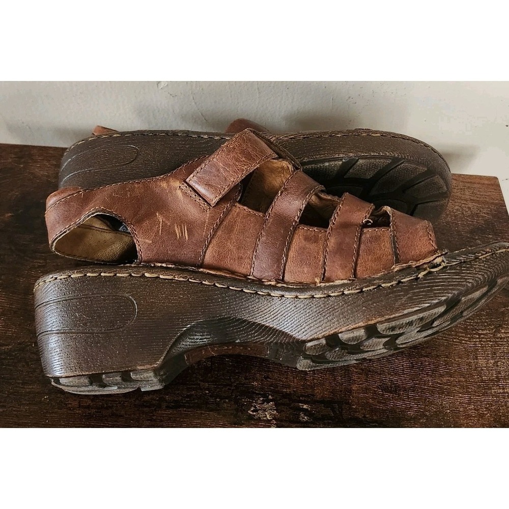 Born Womens Size 8 Brown Leather Fisherman Resnor Sandals Comfort Casual - Picture 5 of 6
